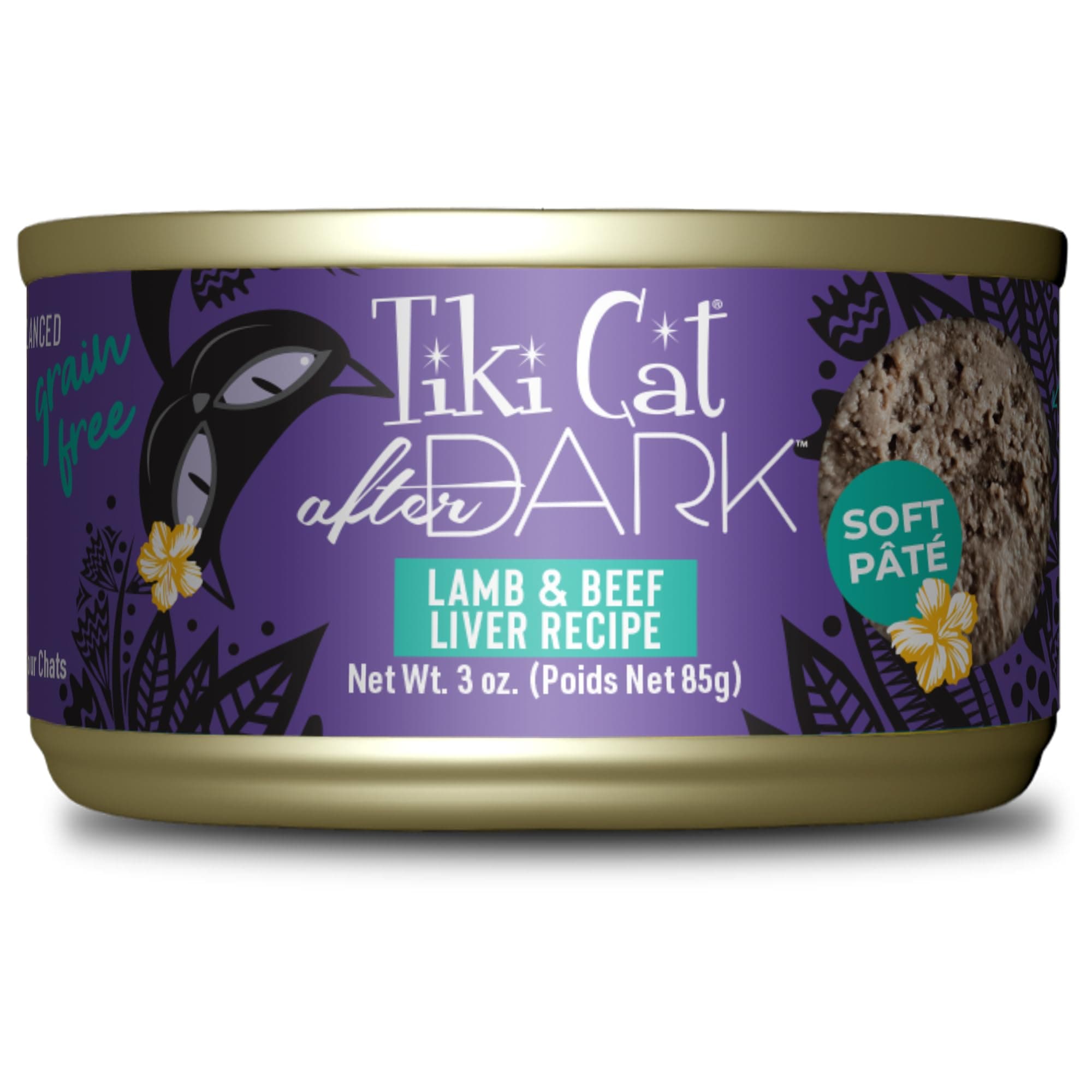 Tiki Cat After Dark Soft Pate, Lamb & Beef Liver, High-Protein and 100% Non-GMO Ingredients, Wet Cat Food for Adult Cats, 3 oz. Can (12 Count) (Packaging May Vary)