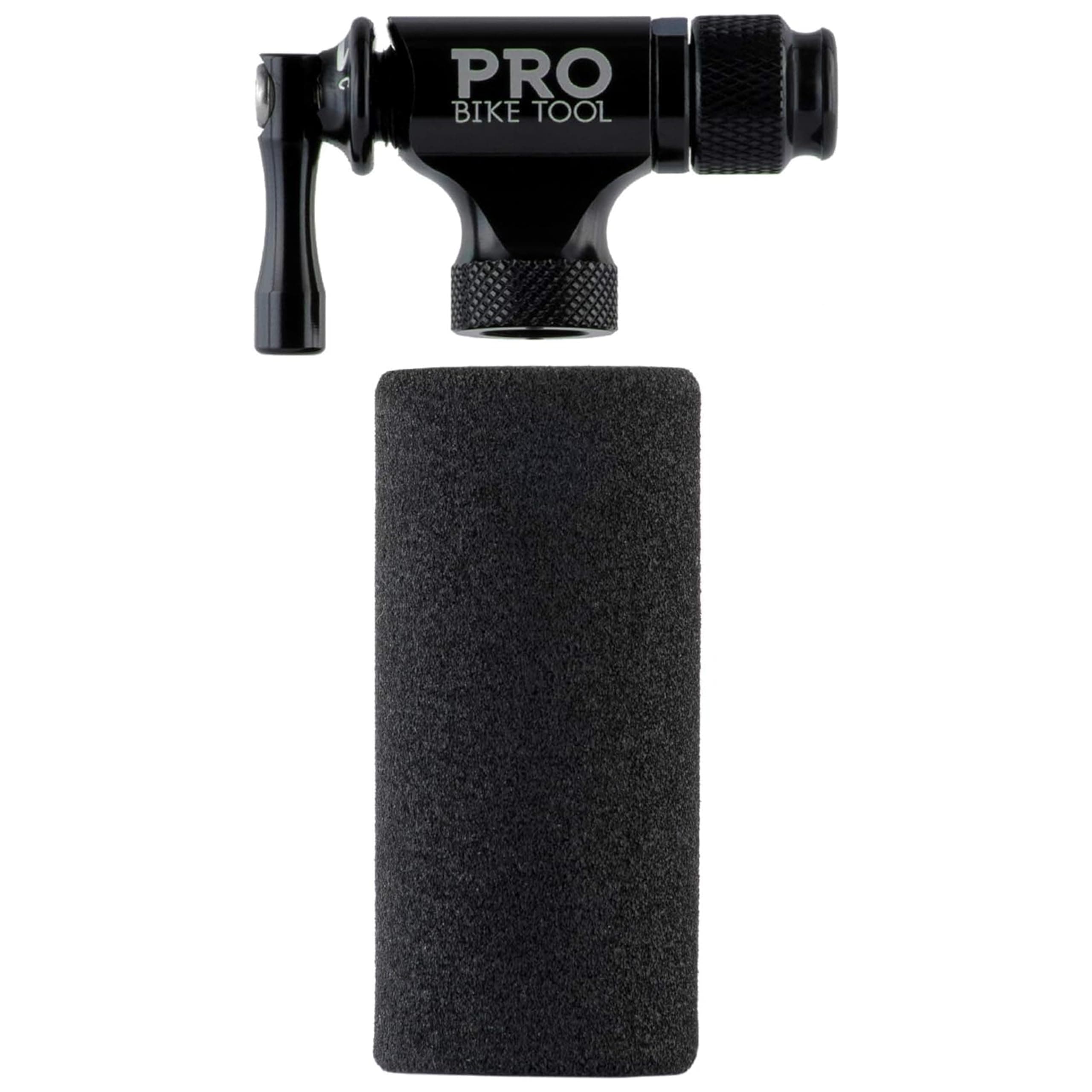 PRO BIKE TOOL CO2 Inflator Quick & Easy - Presta & Schrader Valve Compatible - Bicycle Tyre Pump For Road & Mountain Bikes - Insulated Sleeve - No CO2 Cartridges Included