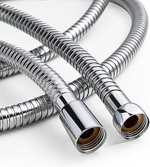 OFFO Large Bore Shower Hose 3m, 11mm Bore High-Flow Anti-Kink Shower Hose Stainless Steel Replacement High Pressure Shower Hoses,Universal Leakproof,Chrome