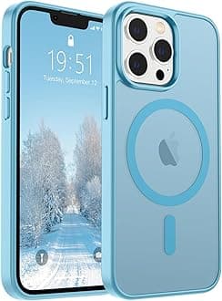 SUPFINE Magnetic for iPhone 13 Pro Max Case (Compatible with MagSafe) (Military Grade Drop Protection) Slim Translucent Matte Shockproof with Anti-Fingerprint Phone Case,Light Blue