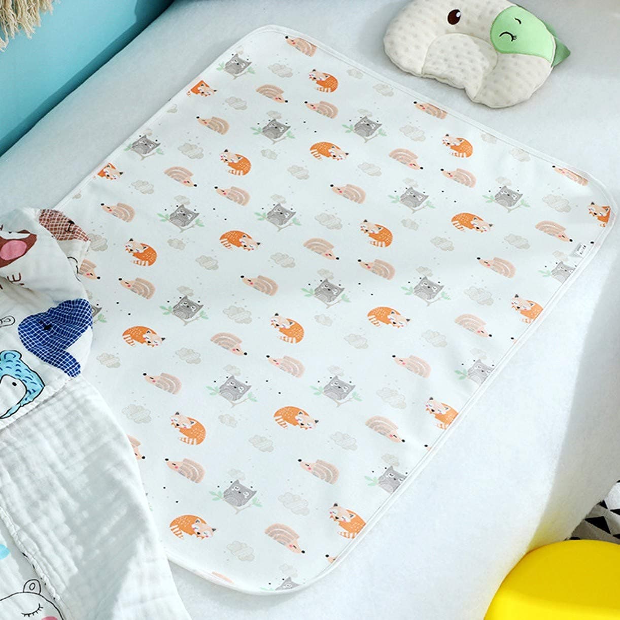 JZK 68cm x 90cm Reusable Large Nappy Changing mat, Waterproof Diaper Changing mat pad, Period mat Sheet for Bed