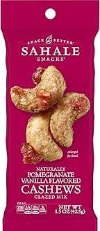 Pomegranate Vanilla Cashews, 1.5 oz Bags (18 Packs) - Dry-Roasted Deluxe Mixed Nuts with Pomegranate Infused Apples & Madagascar Vanilla - Non-GMO, Kosher, & Certified Gluten-Free Snacks
