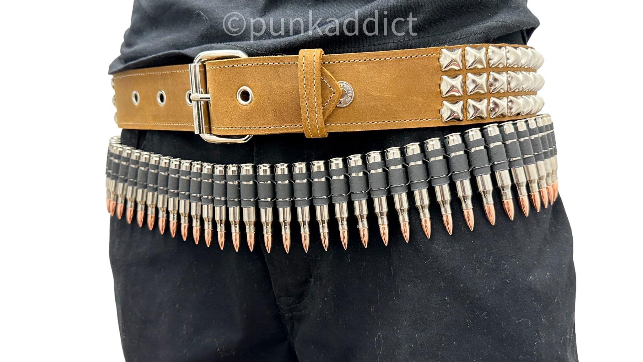 Metal Bullet Belt M16 .223 Copper Silver Black X Link Punk Goth Thrash Rock USA