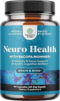 Natures Craft's Mind Enhancement Supplement Natural Nootropic Pills for Men and Women Boost Focus Clarity Improve Memory Reduce Forgetfulness Anti Aging Cognitive Enhancement 90 Capsules