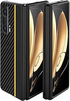 OIATROE Case for Honor Magic V2,[Heat dissipation] [Anti-fingerprint ] [Protect back camera] Ultra Silm Case Matte Material Cover for Honor Magic V2 -Black yellow