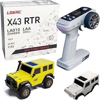 LDARC 1:43 Scale Mini RC Crawler RTR RC Rock Truck 4x4 2.4GHZ Hobby Grade Remote Control Car Model Vehicle RC Buggy (X43-Lemon Yellow)