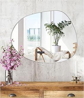 Self Adhesive Irregular HD Glass Stick On Wall Mirror for Makeup Bathroom Decorative Door Hallway Living Room Bedroom