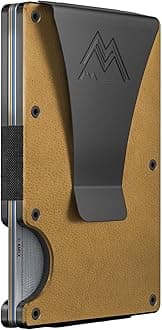 Mountain Voyage Co Minimalist Wallet for Men & Women - Slim RFID Wallet, Scratch Resistant, Credit Card Holder & Money Clip, Easily Removable Money & Cards, (Khaki Leather)