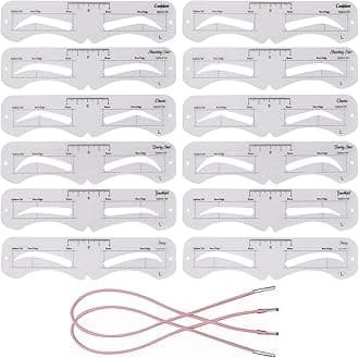 12 Pcs Reusable Eyebrow Stencil, Eyebrow Template with Elastic Band for Beginners (eyebrow distance 3.0cm)