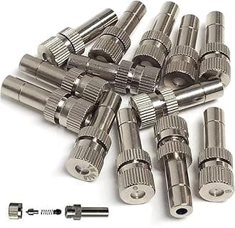 Misting Nozzles for Outdoor Cooling System 10pcs Mister Nozzle Atomizing Misting Sprayer Fog Nozzles for Garden, Humidification, Landscaping, Dust Control, 0.024Inch (Size : 0.6mm)