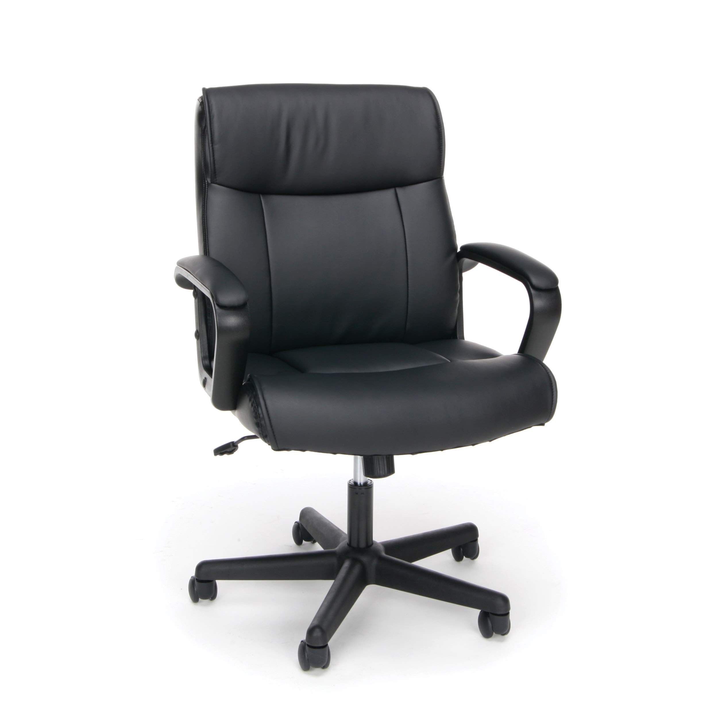 OFM ESS Collection Bonded Leather Executive Chair, Black