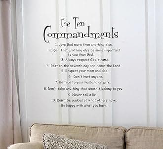 The 10 Commandments Vinyl wall art Inspirational quotes and saying home decor decal sticker