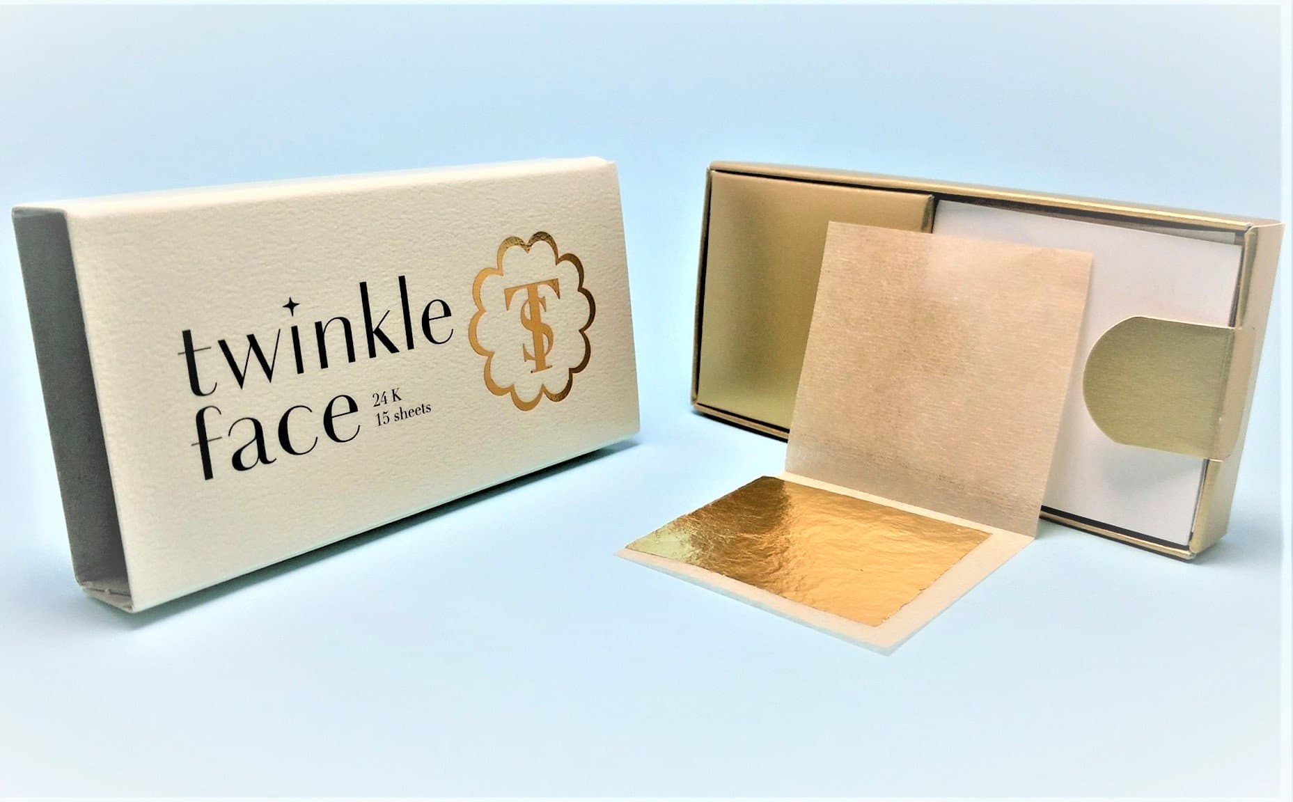 Twinkle face 24K (99.99%) 30x38mm with 30 sheets gold leaf for Beauty facial Mask Anti Aging