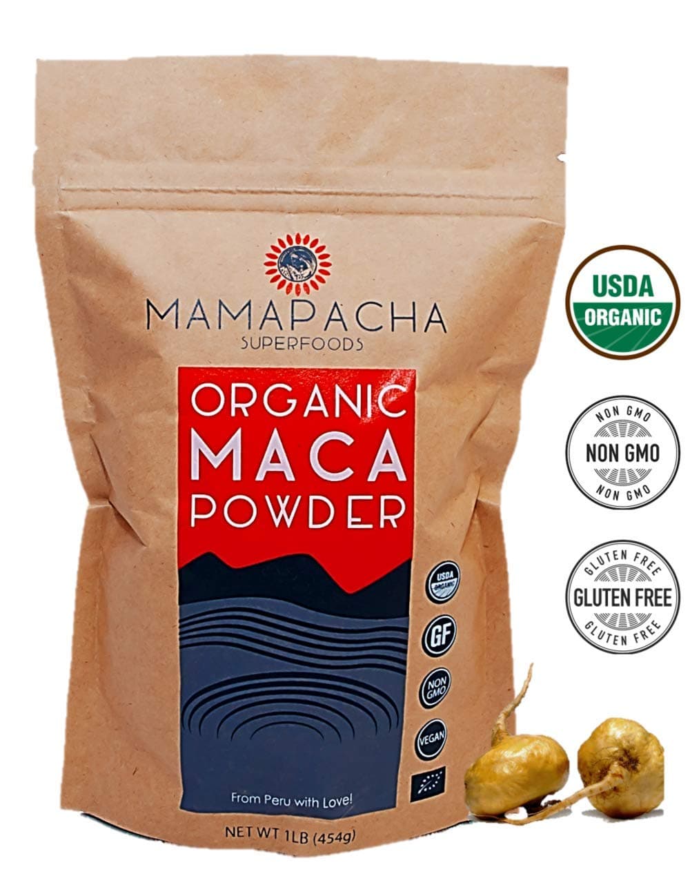 Maca Organic Powder Root 1LB - Yellow Peruvian raw Maca 100% Natural Energy Supplement /Use in Protein Smoothies & Baking/ Superfood for Weight Loss, Hormonal & Immune Health / Raw & Vegan Friendly