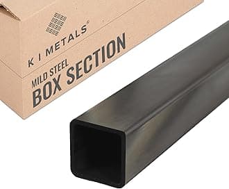 K I Metals Mild Steel BoxSection -3000MM Length (3M) x 25MM Width x 25MM Height x 2.5MM Wall Thickness, Durable Square Mild Steel Tubes for Constructions, Residential & DIY Projects