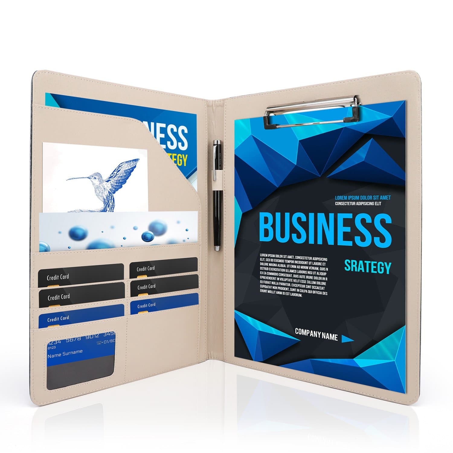 AHGXG Padfolio/Resume Portfolio Folder - Interview/Letter Document Organizer & Business Card Holder - with Letter-Sized Writing Pad Professional Gift for Business, Interview, Resume - Silver