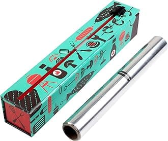 ChicWrap BBQ Tools Refillable Foil Dispenser - Includes 12"x 30' Roll of Professional Aluminum Foil - Reusable Dispenser w/Slide Cutter - Ideal Dispenser & Saves Money