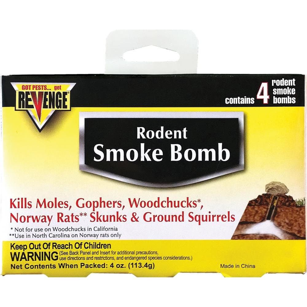 Revenge Rodent Smoke Bombs (8-pack) Kills Rats Moles Skunks Gophers Woodchucks Not Sale To: CA, AK