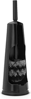 Brabantia ReNewToilet Brush & Holder Set (Matt Black) Free-Standing, Non-Slip/Scratch Base, Hygenic Discreet Toilet Bowl Cleaner