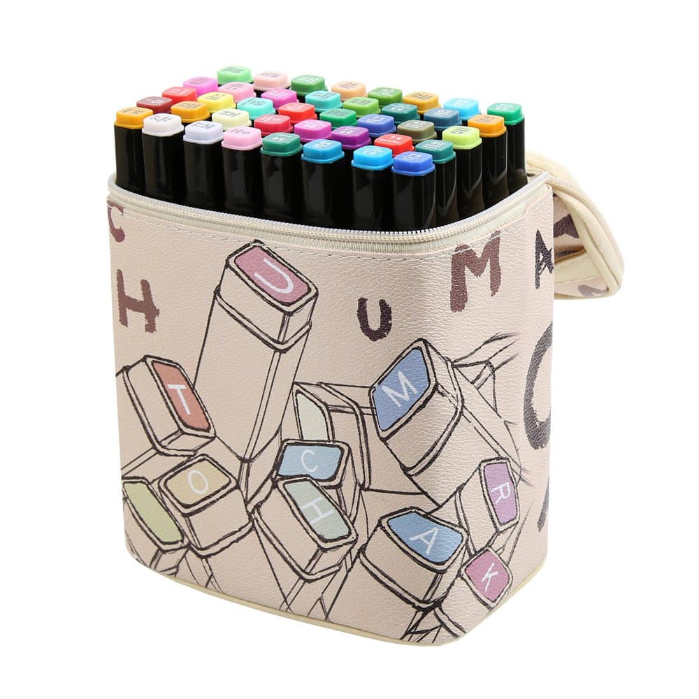 Mengma Graphic Marker Pen - Professionnel Design 40 Colours - Alcohol Based Ink - Twin Head Broad and Fine Point Tip with Cartoon Gift Bag(40 colours for Architecture Design)