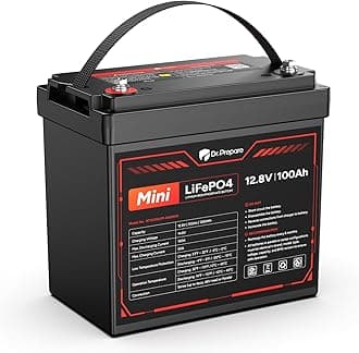 DR.PREPARE 12V 100Ah Group 24 LiFePO4 Battery, 1280Wh Mini Deep Cycle Lithium Iron Phosphate Battery with 100A BMS & Grade A+ Cells for RV, Trolling Motor, Marine, Boat, Off-Grid, Solar Energy