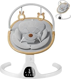 Baby Swings for Infants, FasonBaby Baby Swing, Bluetooth Infant Swing with Music Speaker with 3 Seat Positions (White)