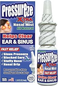 - Xtra - Natural- Preservative Free - Sterile Nasal Spray - for Severe Sinus Congestion Relief - Opens Blocked Ear Canals, Snoring - 245 Sprays, 34 ml (Pack of 1)