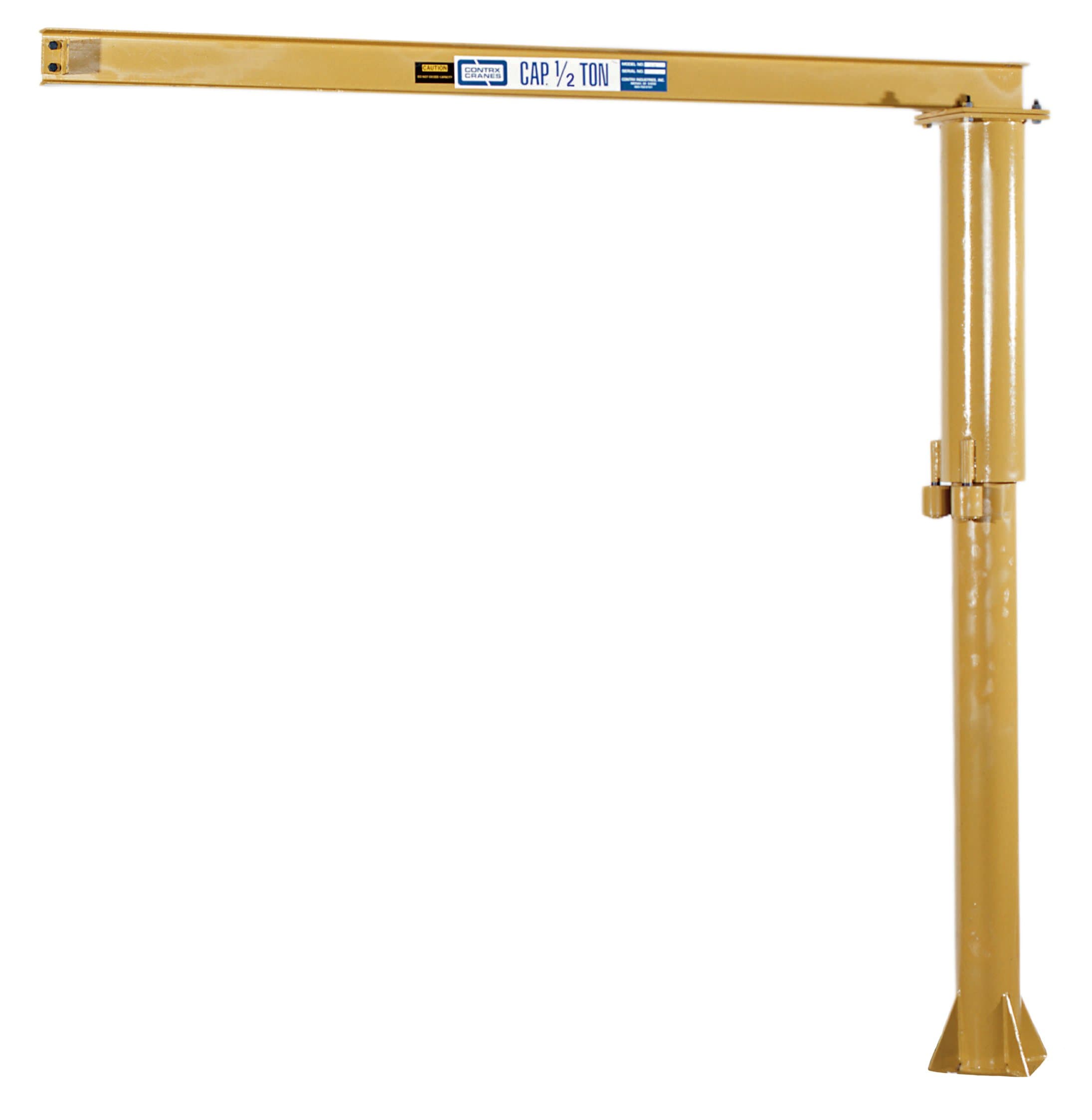 Contrx Cranes B Series Medium Duty Floor Mounted Jib Crane, 1/2 Ton Capacity, 127-1/2" Length x 26" Width x 128" Height