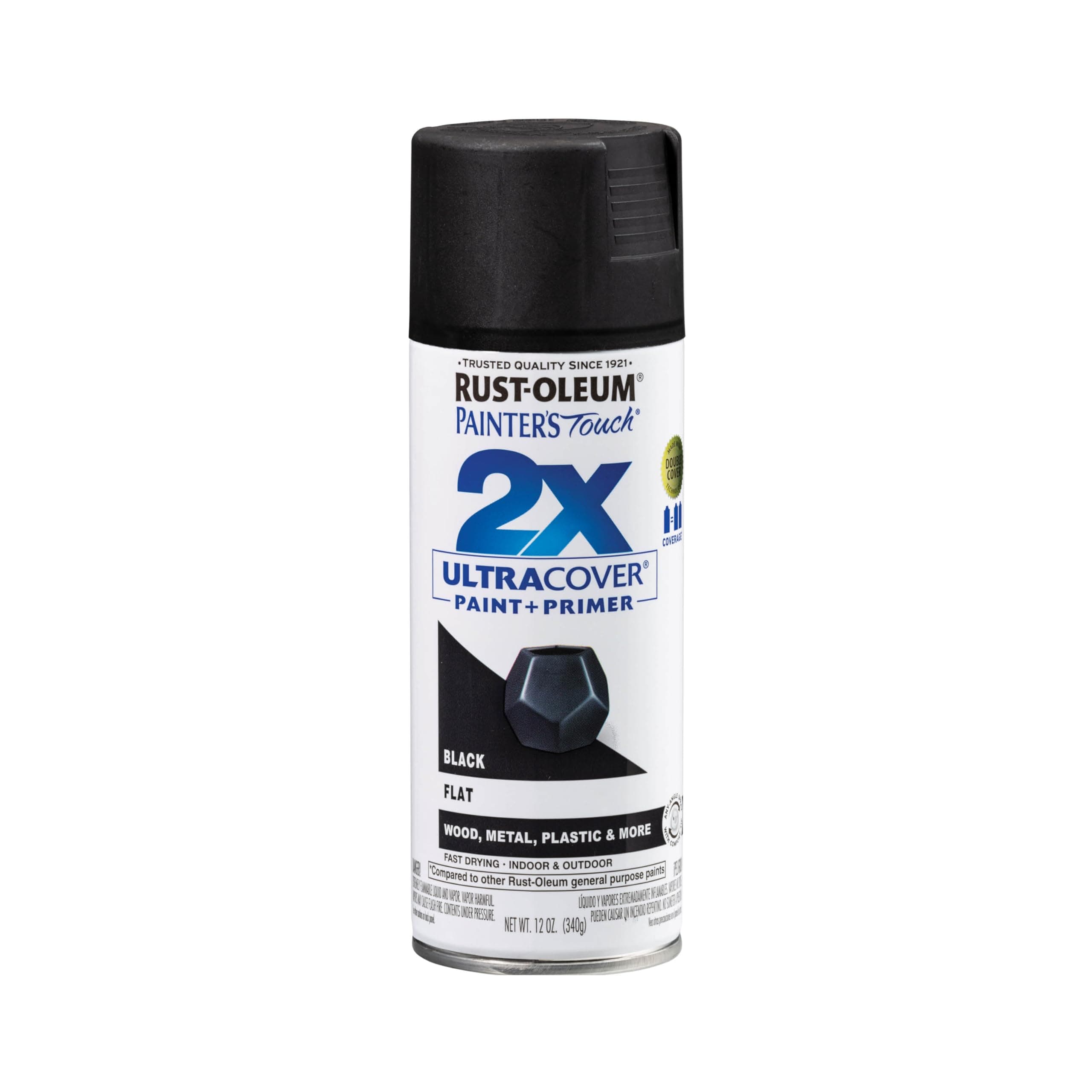 249127 Painter's Touch Acrylic Spray Paint (Matte Flat Black - 340 Grams)
