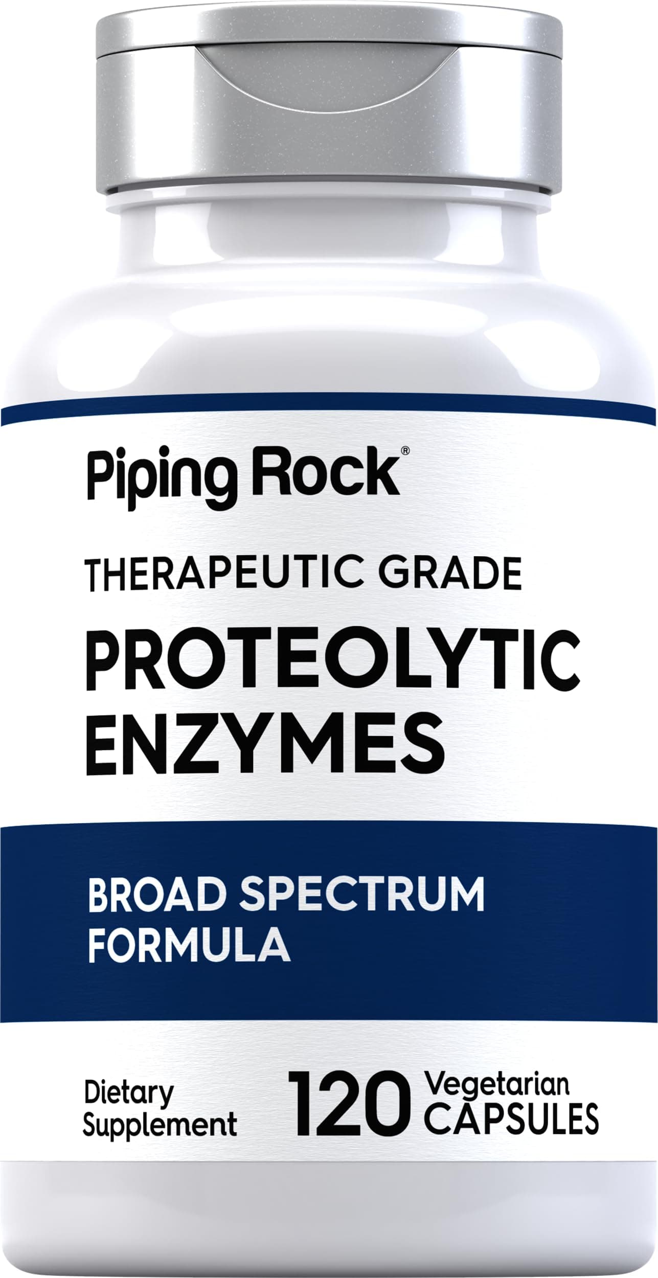 Piping Rock Proteolytic Enzymes Supplement | 120 Capsules | Broad Spectrum Complex | Vegetarian, Non-GMO, Gluten Free