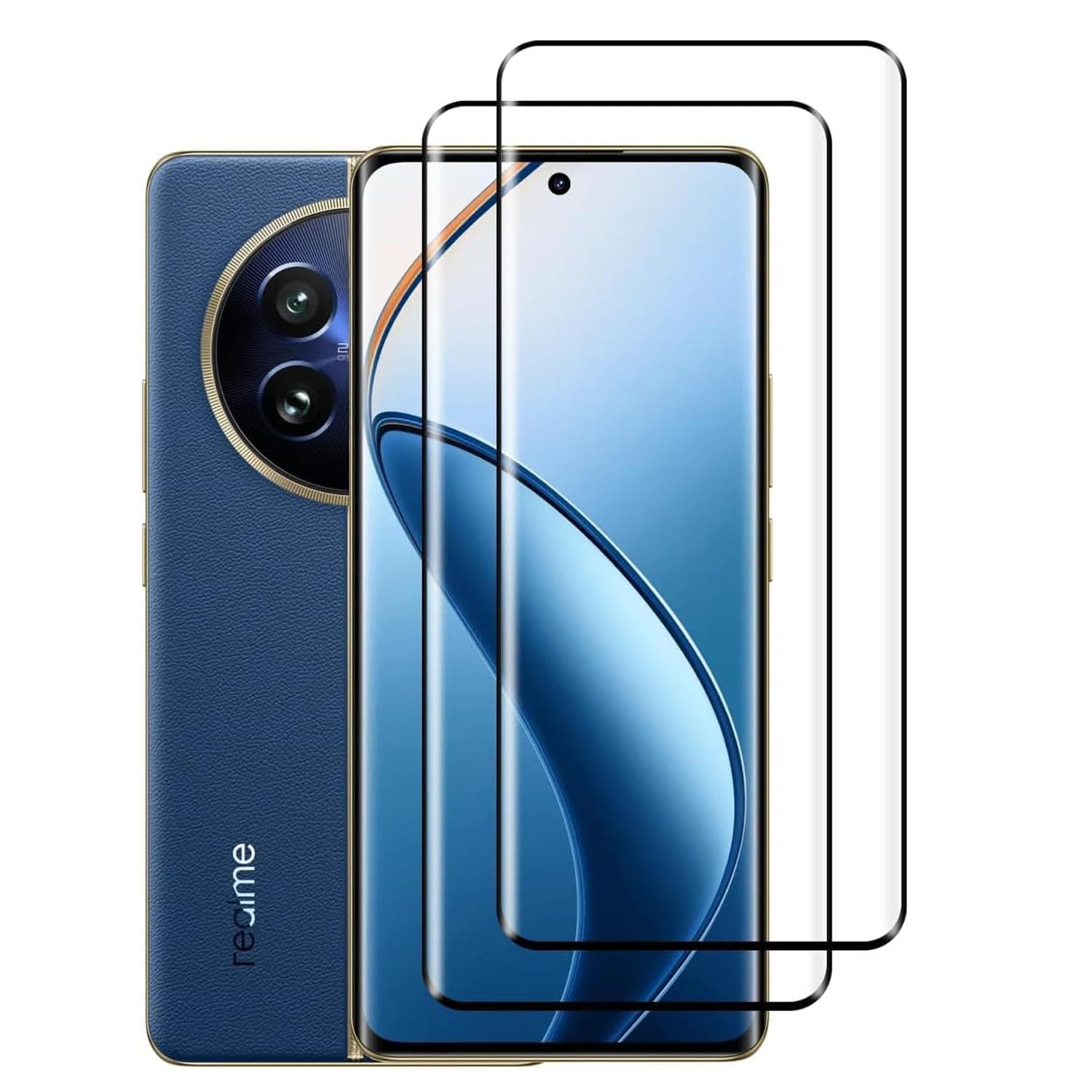 WRTBS [2 Pack] Tempered Glass for Realme 12 Pro Plus 5G Screen Protector,9H Hardness High Definition Full Covered Clear Scratch Resistant Bubble Free Anti-Fingerprints