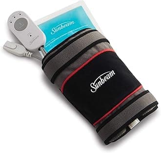 Sunbeam Heating Pad Wrap for Joint Pain Relief with Frozen Pack Auto Shut Off and Moist Heating Option Black/Grey