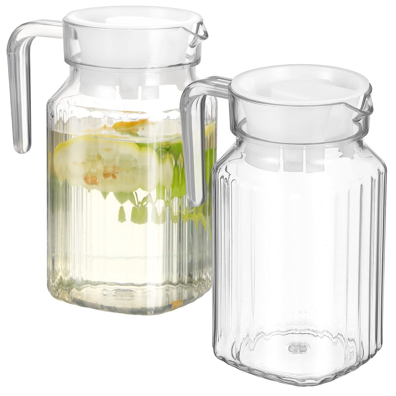 IMIKEYA 2 Pcs Pot Plastic Water Pitcher Iced Tea Pitcher Lemonade Pitcher Glass Pitcher Cold Drink Pitcher Juice Pitcher Ice Water Carafes Plastic Container with Lid Water Kettle Milk