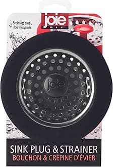 Kitchen Sink Strainer Basket, Fits All Standard Sinks, Stainless Steel, Garbage Disposal Drain Cover, 4.5-Inch, Black or Red