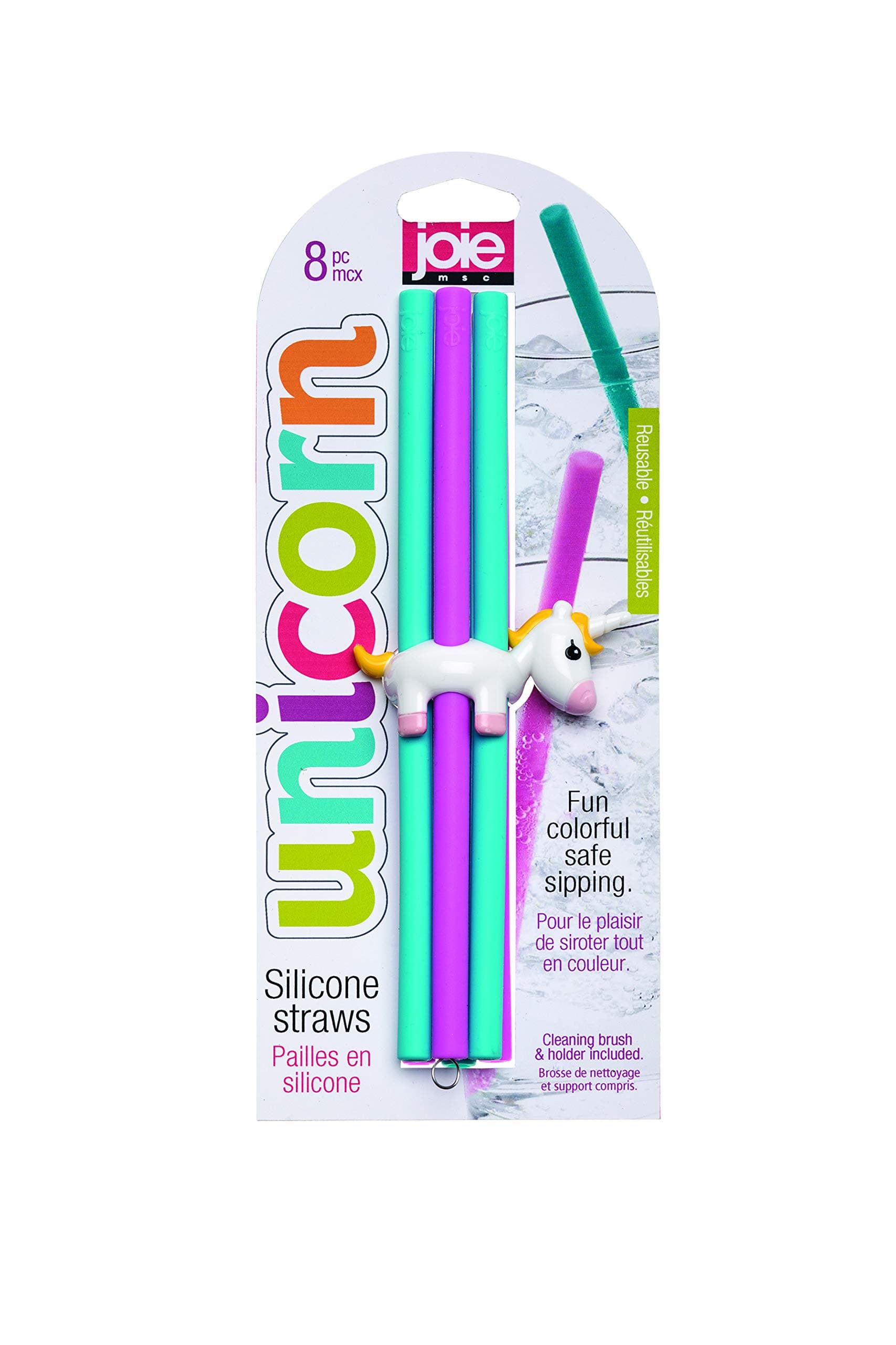 Joie Silicone Straws, Assorted, 6 Pc, Eco-Friendly, Reusable Drinking Accessories, Recyclable, Green, Multicolor, Sustainable, Ocean Safe, Biodegradable
