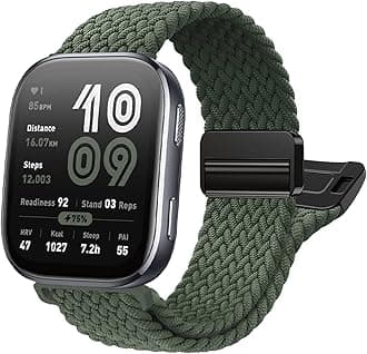 Braided-Band Compatible with Amazfit-Bip 5/Bip 6,22mm Upgrade Magnetic Band for Amazfit Helio/GTR 4/GTR 3 Pro/GTR 3/GTR 2e/GTR 2/GTR 47mm/Stratos 3/2/2s/Pace