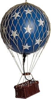 Authentic Models LED Hot Air Balloon Lanterns: Magical Night Sky Decor | LED Lanterns for Enchanting Evenings | Remote Control Included - Travels Light, Blue Stars