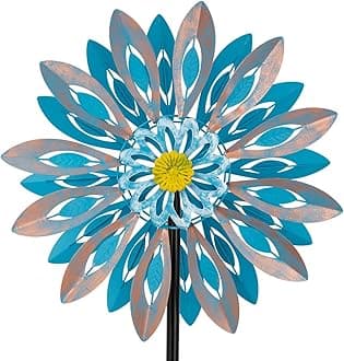 Viveta Wind Spinners,18 * 81" Large Outdoor Wind Spinner,Double-Side Wind Sculpture with 4 Sturdy Stake,Metal Windmill for Yard and Garden