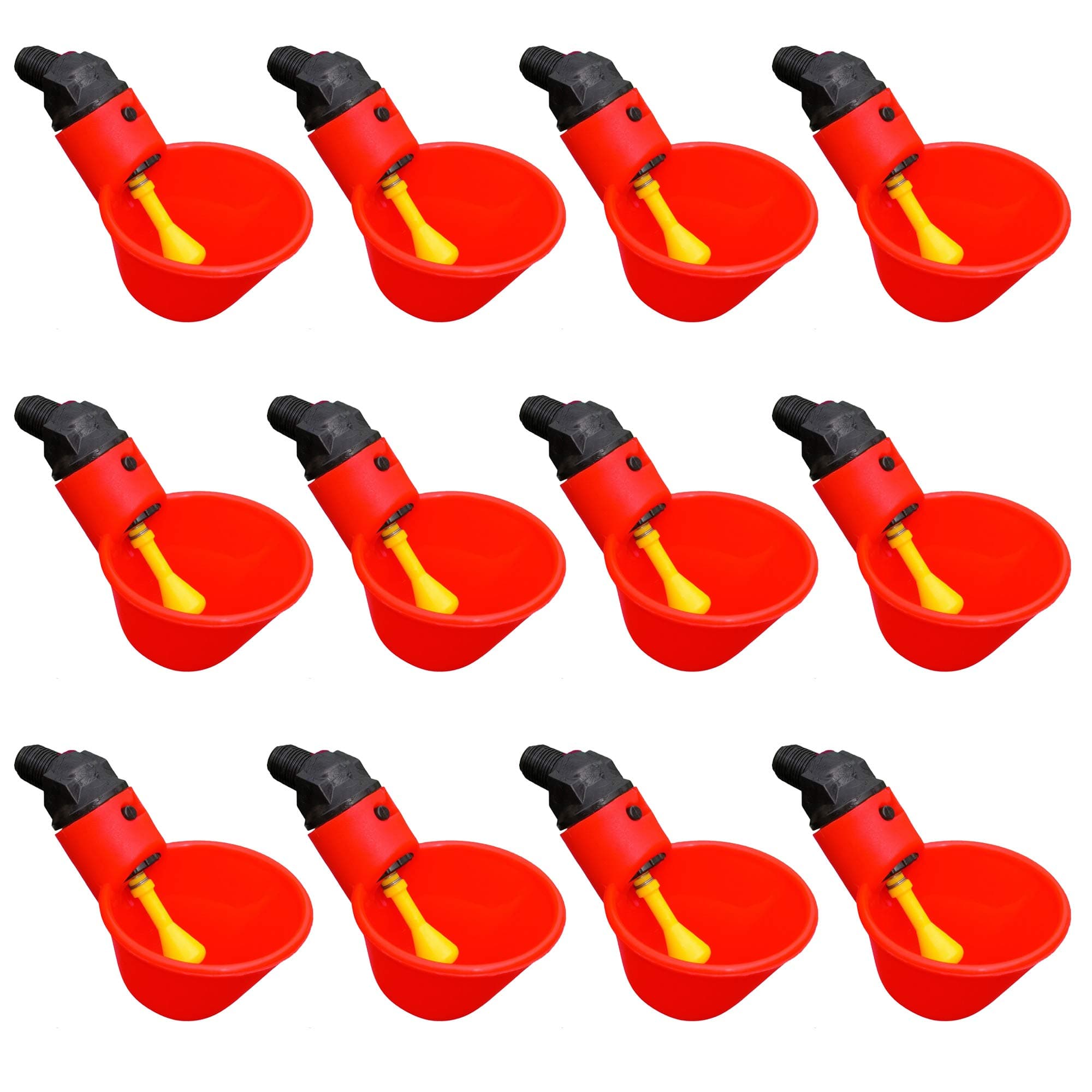 Cruzadel Automatic Chicken Drinker Cups, Clean Water Dispenser for Any Breed of Poultry (Pack of 12)