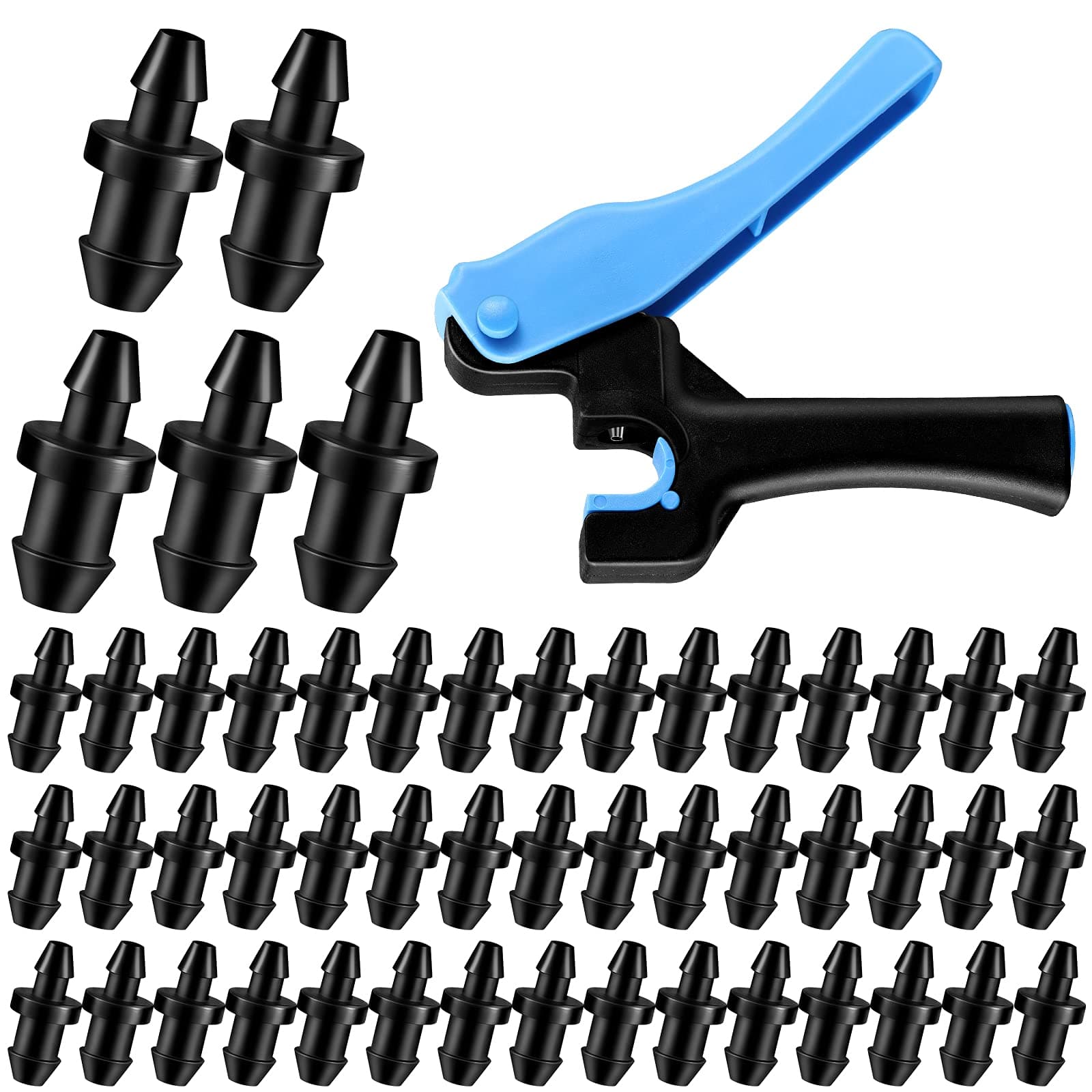 51 Pcs Drip Irrigation Hole Punch Tool Set, Drip Irrigation Punch Tool 50 Pcs 1/4 Inch Goof Plugs for Outdoor Garden Lawn Pipe System Hose Tubing(Fresh Style)