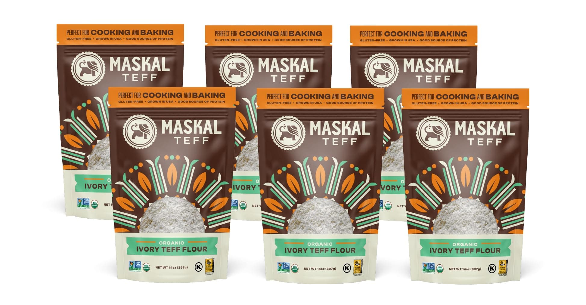 Organic Ivory Teff Flour, 14 Ounce (6 pack)