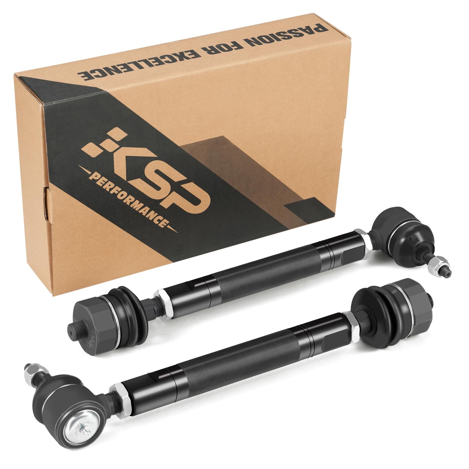 KSP Heavy Duty Tie Rod Ends Kit for Silverado Sierra 2500 3500 2001-2010 4WD, 0-6" Adjustable Tie Rod Kits Compatible With Chevy GMC, 2pcs Lower Tie Rod Kit Repalce OE Inner and Outer Tie Rod Assembly
