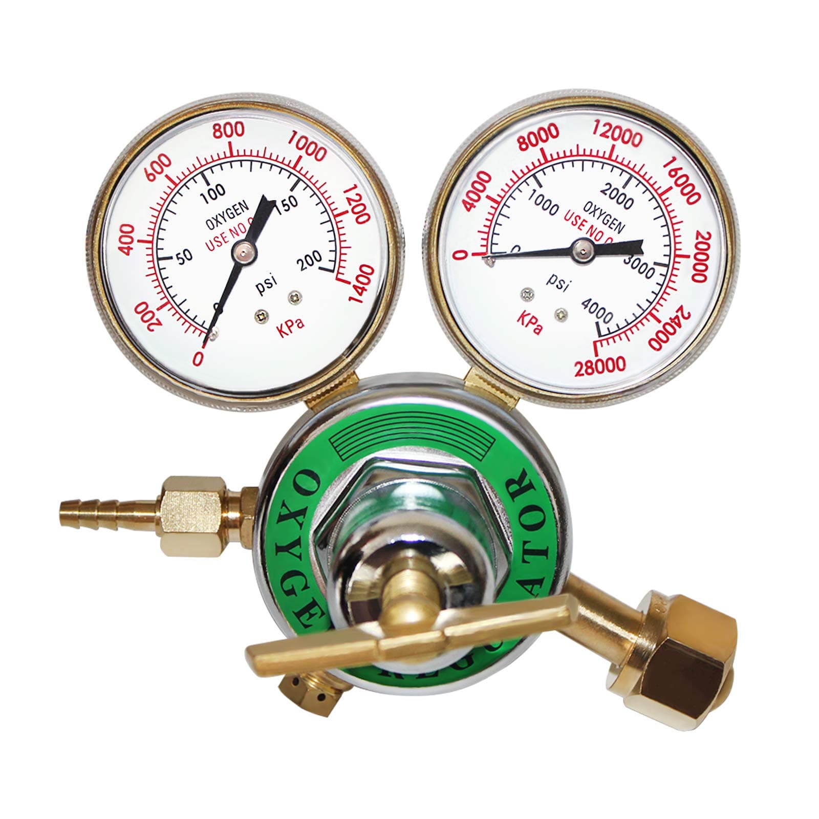 Heavy Duty Oxygen Regulator, Large Tank Gauge Cutting Torch Regulator, Outlet 0-200PSI Inlet 0-4000PSI CGA 540