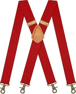 - Vintage Suspenders for Men Heavy Duty 4 Snap Hooks for Belt Loops Adjustable X Back