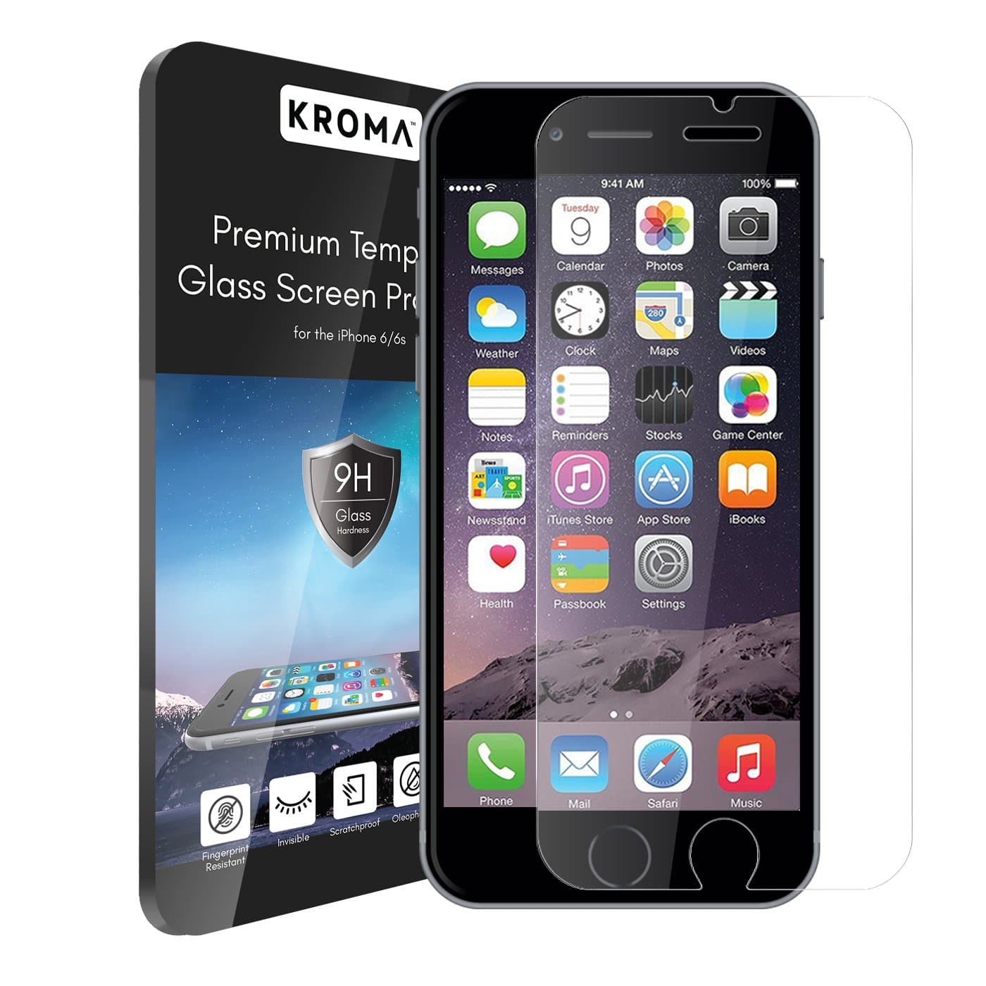 iPhone 6S Glass Screen Protector, Kromatic™ [Krystalin Series] World's Thinnest Ballistic Glass, 99.9% Touch-screen Accuracy, Ultimate Protection from Bumps, Drops, and Scrapes (Lifetime Warranty)