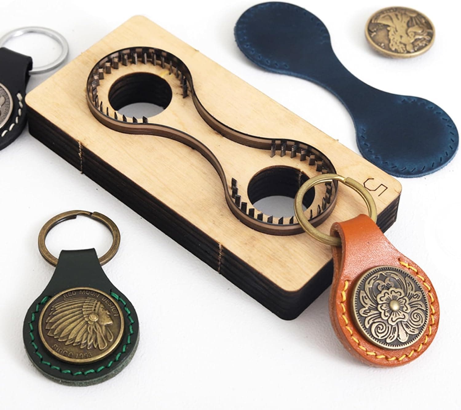 Arokimi Leather Cutting Die,Leather Keychains Cutting Mold for DIY Leather Crafts (Style1)