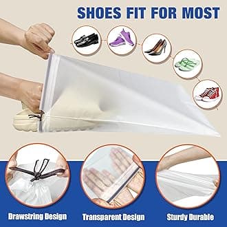 Travel Essentials Compression Bags, 12 Clothes Bags and 4 Shoe Bags for Cruise Luggage Accessories (16-Travel)