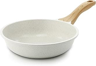 SENSARTE White Ceramic Nonstick Frying Pan (White, 8 Inch)
