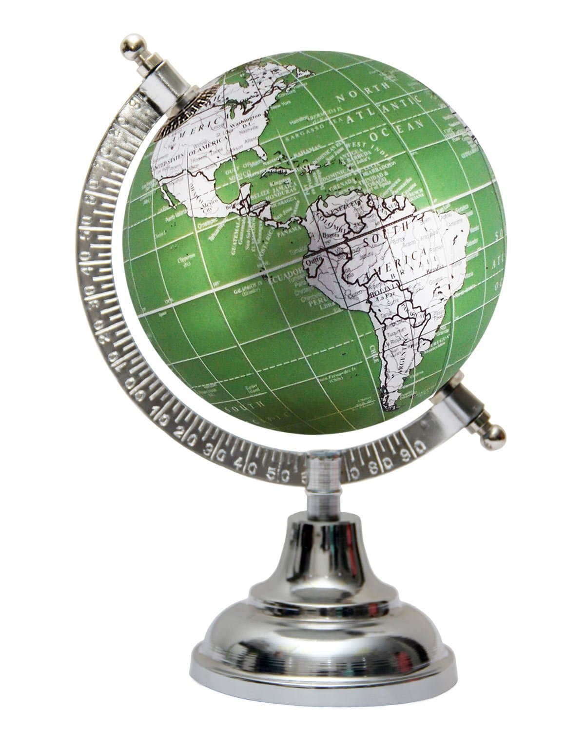 5 Inch Diameter Globe Indian Handmade Rotating Earth Green Decorative Gift