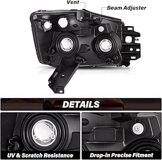 Bingbingmotor Compatible with 2004-2015 Nissan Titan & 2005-2007 Armada Headlight Assembly Replacement Headlamp Left Right Side (Amber Reflector with Smoke Lens)